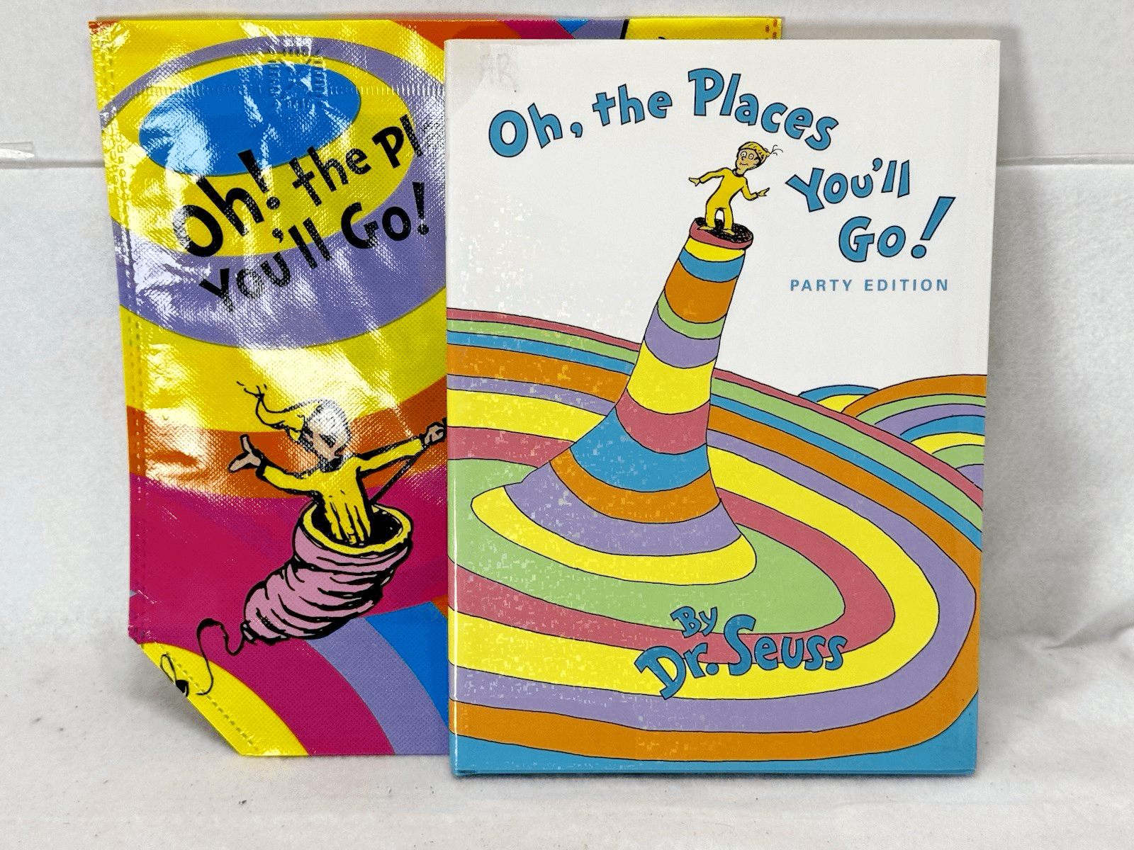 LOT OF 2 ITEMS Oh, the Places You'll Go! by Seuss (1990, Hardcover) with Tote - Image 1