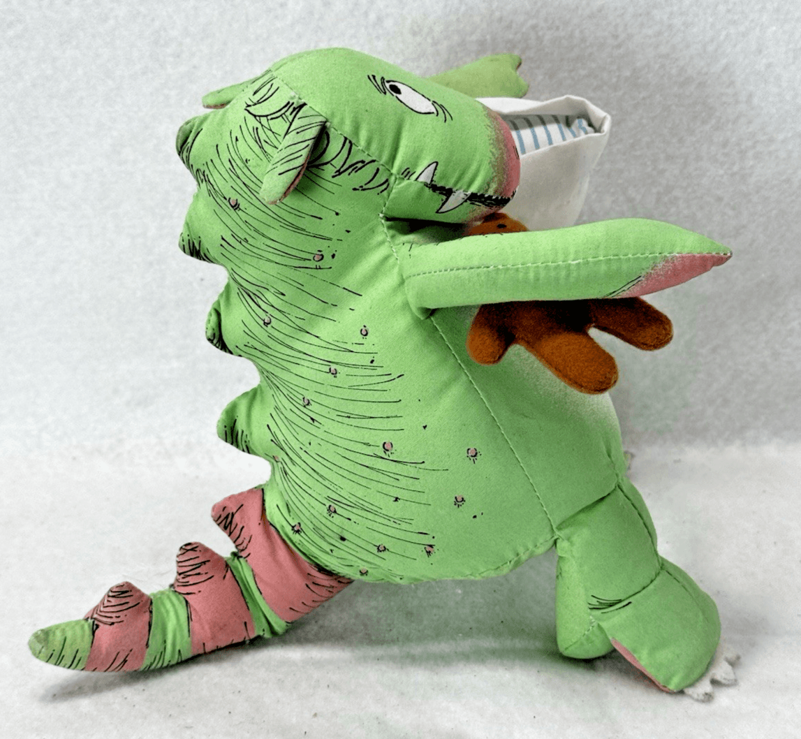 Vtg The Monster Bed Merrymakers Susan Varley Book Dinosaur Stuffed Plush Toy 7" - Thumbnail 2