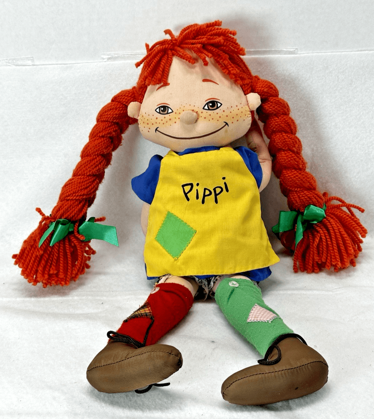 VTG 1988 Pippi Longstocking Orange Braids Stuffed Cloth Rag Doll Omega Toy 16" - Image 1