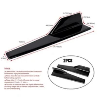 18" Universal Side Skirts, 45cm Left/Right Glossy Black PP Side Skirt Protection - Thumbnail 15