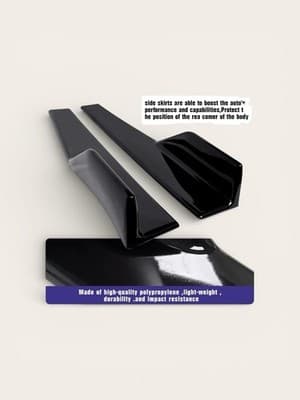 18" Universal Side Skirts, 45cm Left/Right Glossy Black PP Side Skirt Protection - Thumbnail 13