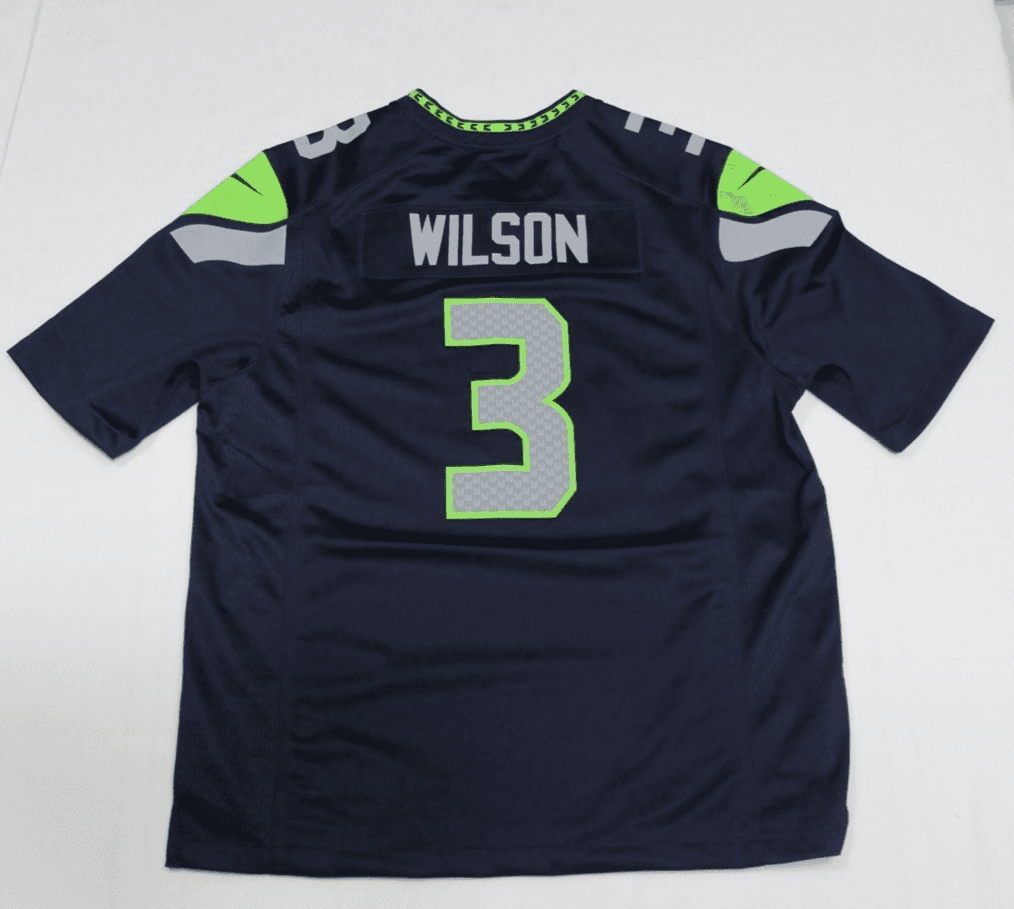 Seattle Seahawks Jersey XL Men’s Russell Wilson Blue Nike ON FIELD - Image 1