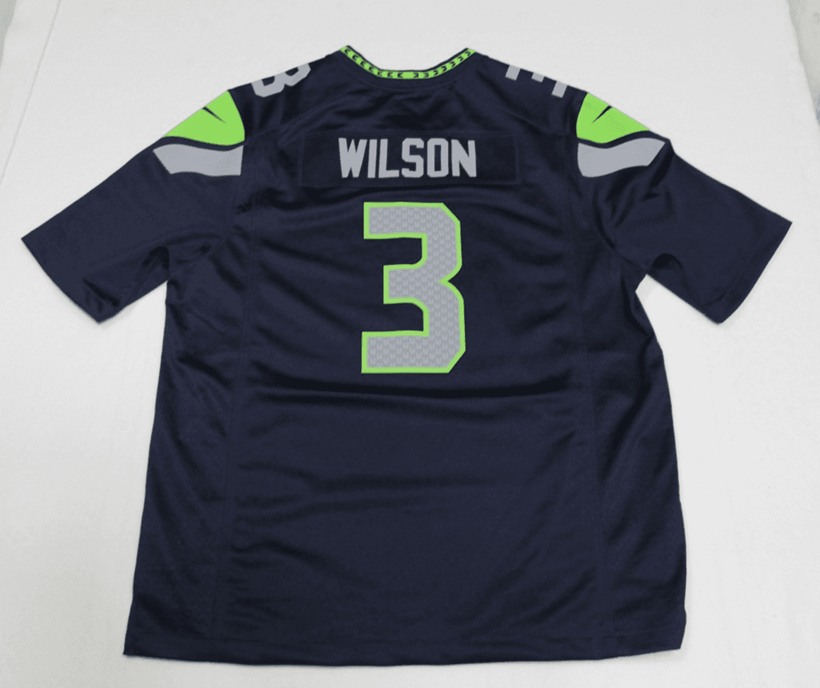 Seattle Seahawks Jersey XL Men’s Russell Wilson Blue Nike ON FIELD - Thumbnail 2