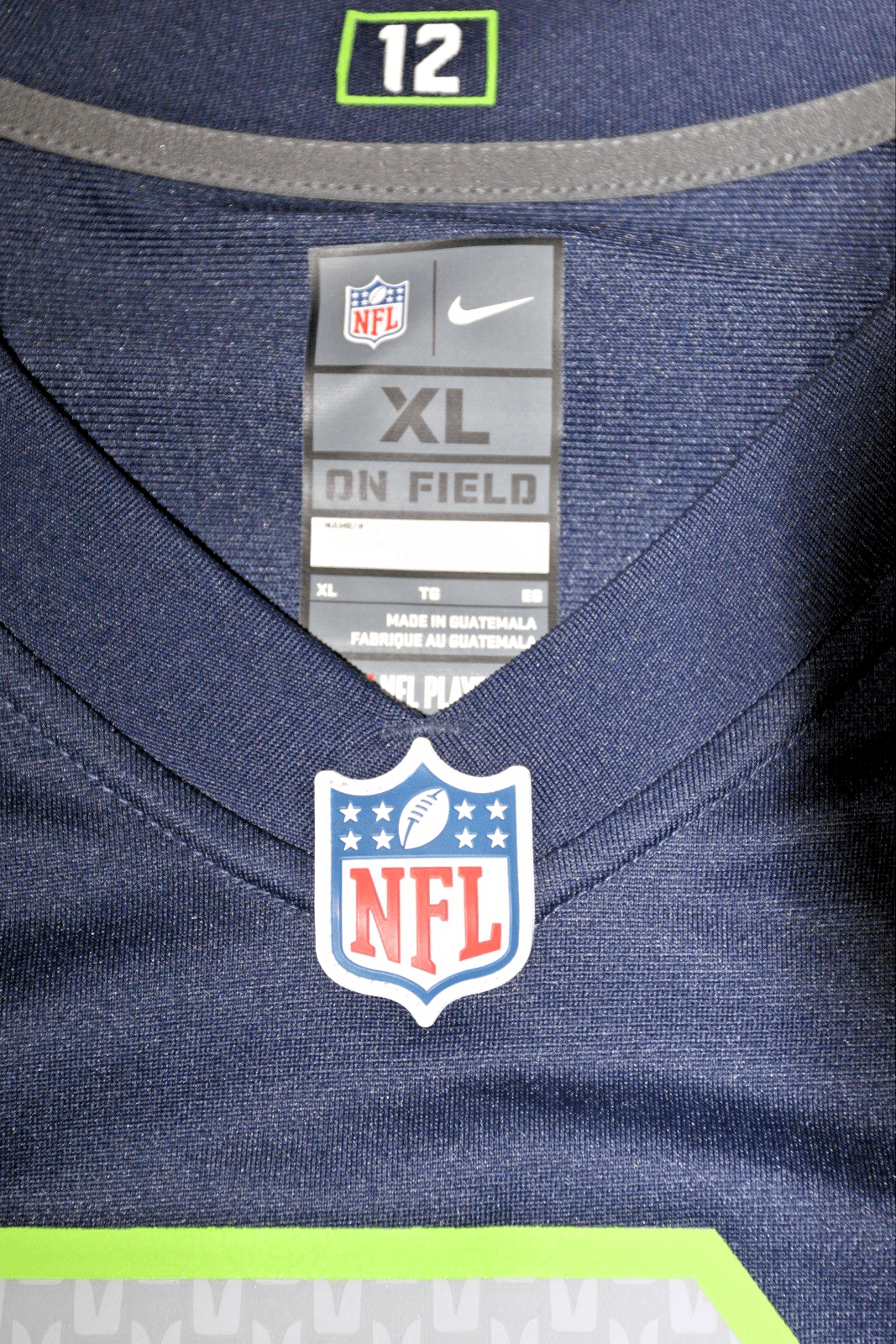 Seattle Seahawks Jersey XL Men’s Russell Wilson Blue Nike ON FIELD - Thumbnail 3