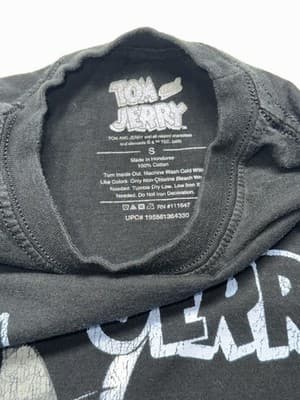 Tom & Jerry Adult New T-Shirt - Blue Gray Coy Jerry Big Headed Tom Small - Thumbnail 2