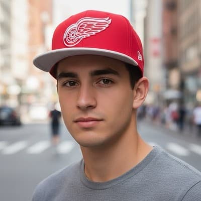 Fanatics Detroit Red Wings NHL Snapback Cap Black Red One Size - Thumbnail 2