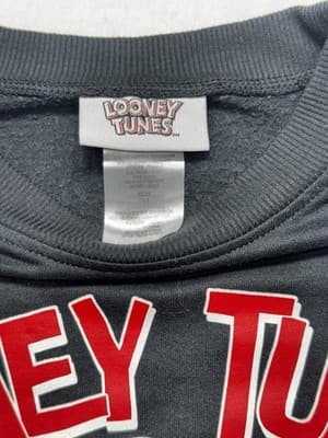 Looney Tunes Cast Junior YL Black Colorblocked Sweatshirt Pullover Bugs Bunny - Thumbnail 2