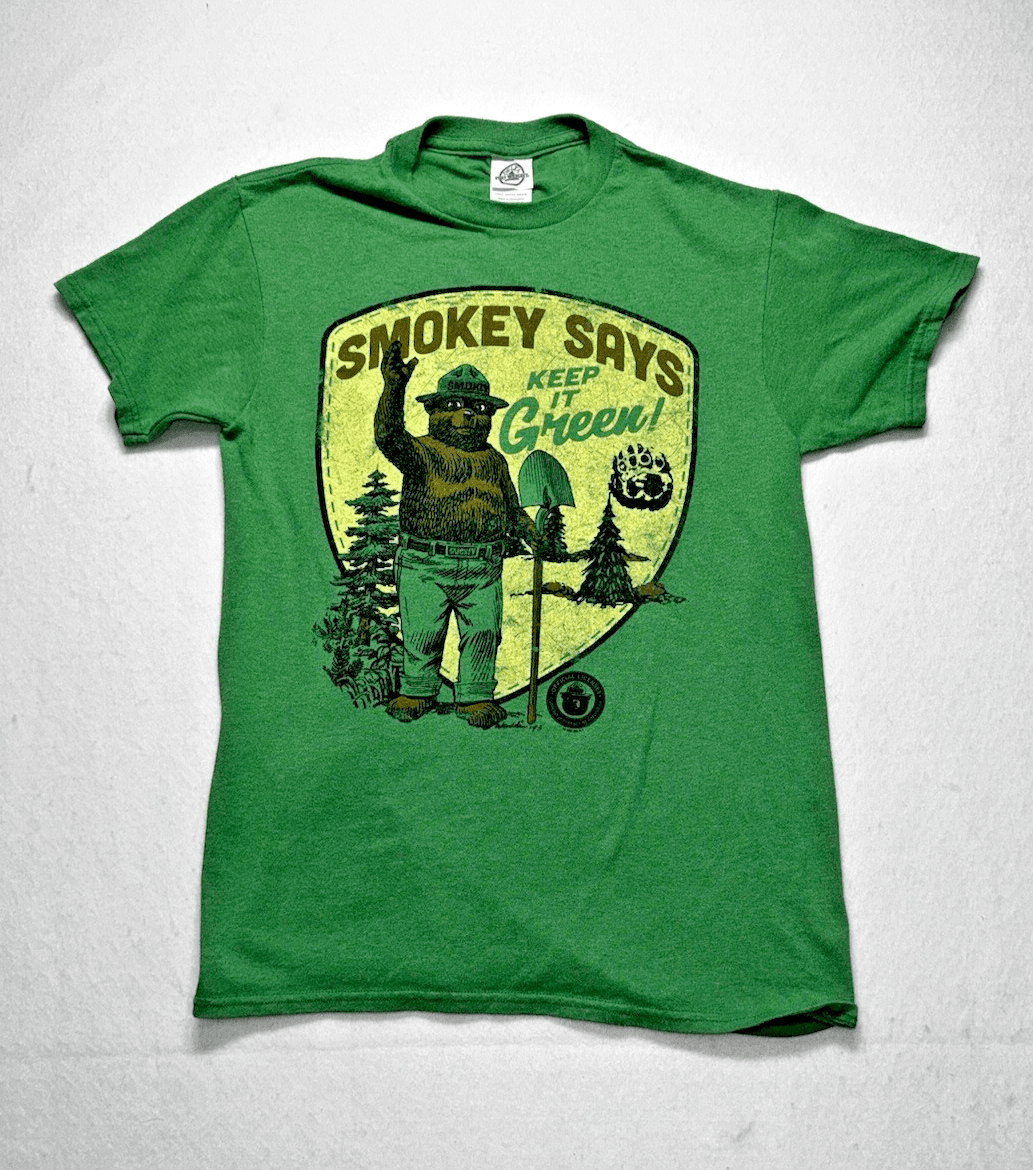 VTG 90s Smokey The Bear Says Keep It Green T-Shirt Adult Small 1993 Delta Pro - Image 1