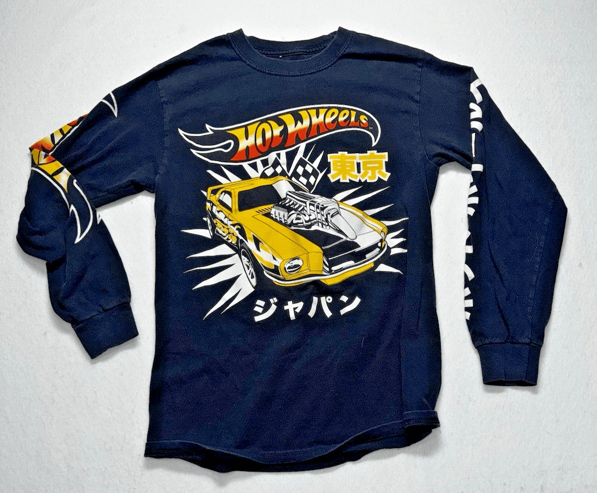 Y2K Japanese Hot Wheels Mattel Long Sleeve T-shirt Size S Black - Thumbnail 2