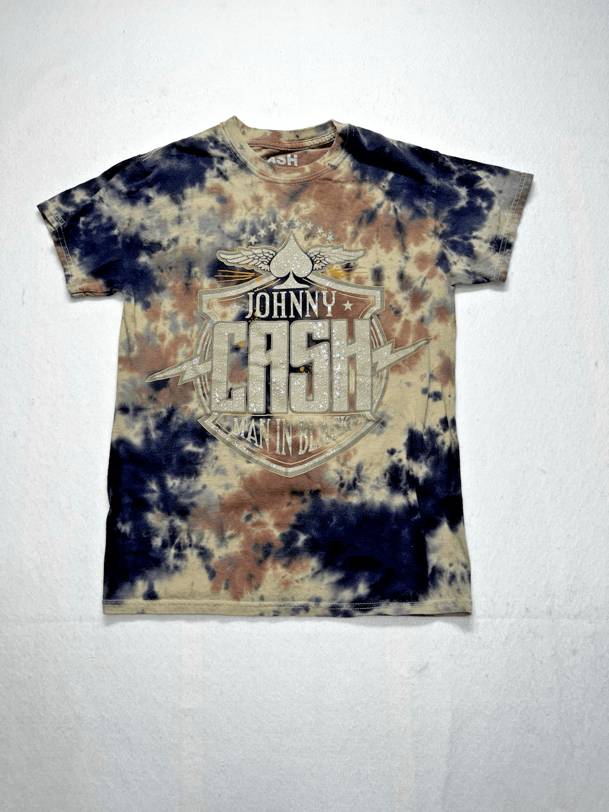 Johnny Cash - Men's Officially Licensed Tie Dye Man In Black T-shirt - Small - Image 1