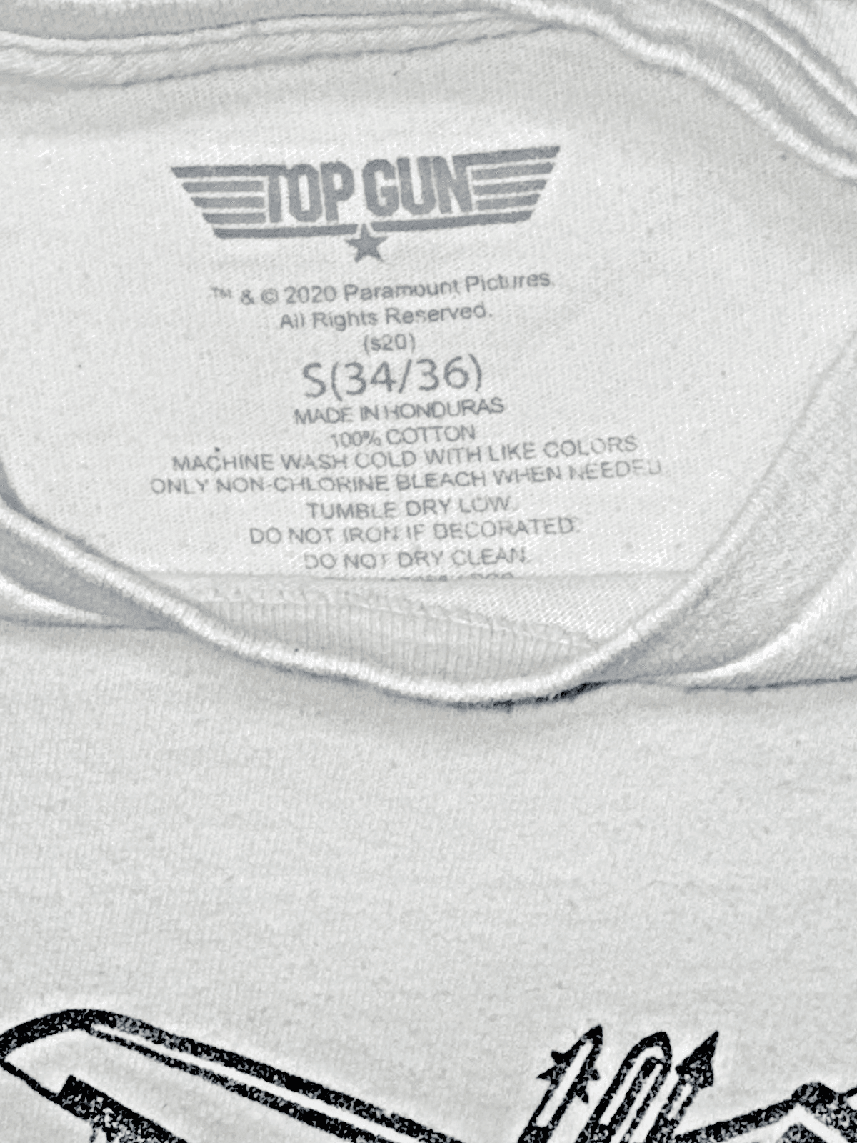 Top Gun Men's Graphic T-Shirt Cotton Short Sleeve Tee Shirt White Size Small - Thumbnail 2