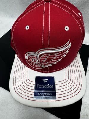 Fanatics Detroit Red Wings NHL Snapback Cap Black Red One Size - Thumbnail 6