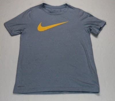 NIKE Dri Fit Check Mark Swoosh Youth Athletic Shirt Size Youth YM - Image 1