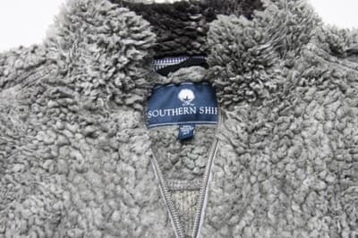 Southern Shirt Pullover Mens M Pique 1/4 Zip Polyester Long Sleeve Sweater Gray - Thumbnail 4