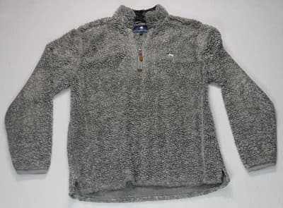 Southern Shirt Pullover Mens M Pique 1/4 Zip Polyester Long Sleeve Sweater Gray - Image 1