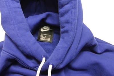 Nike JUST DO IT Heavyweight Pullover Hoodie ‘Blue’ CI9406 010 Size YM Rare - Thumbnail 4