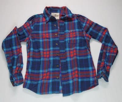Hollister Plaid Red & blue Button Up Long Sleeve Mens Size Small - Image 1