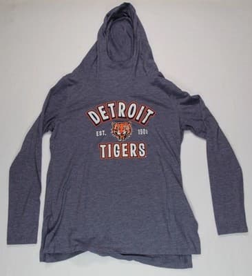 Detroit Tigers Hoodie MLB Cooperstown Collection Size L Lightweight Sweatshirt - Image 1