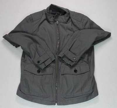 BANANA REPUBLIC Jacket Mens Extra Medium Gray Moto Coat Outdoor - Thumbnail 2