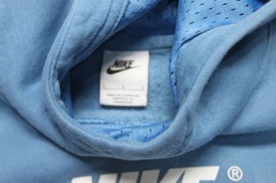 Nike Hoodie Youth Med Black Pullover Fleece Big Swoosh Logo Sweatshirt Top - Thumbnail 5