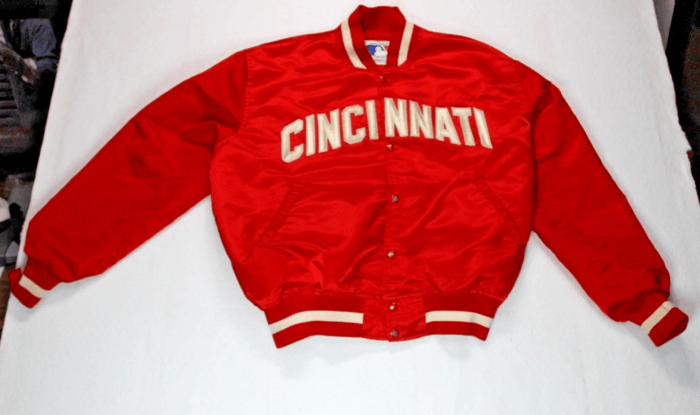 Vintage 90's Cincinnati Reds Kids Size XL Bomber Jacket Starter MLB - Image 1