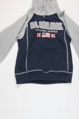 Vintage Boys L - Polo Ralph Lauren Black Crewneck Hoodie Has Small Tear See pics - Thumbnail 2