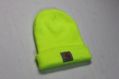 Carhartt Beanie Hat Neon Yellow Soft Stretch Fit Winter Workwear Layer Cap A18 - Thumbnail 2