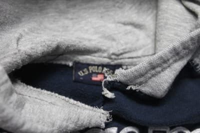 Vintage Boys L - Polo Ralph Lauren Black Crewneck Hoodie Has Small Tear See pics - Thumbnail 3