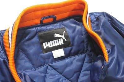 Auburn Puma Jacket Mens XXL Satin Bomber Quilted Embroidered Puffer Sports - Thumbnail 4