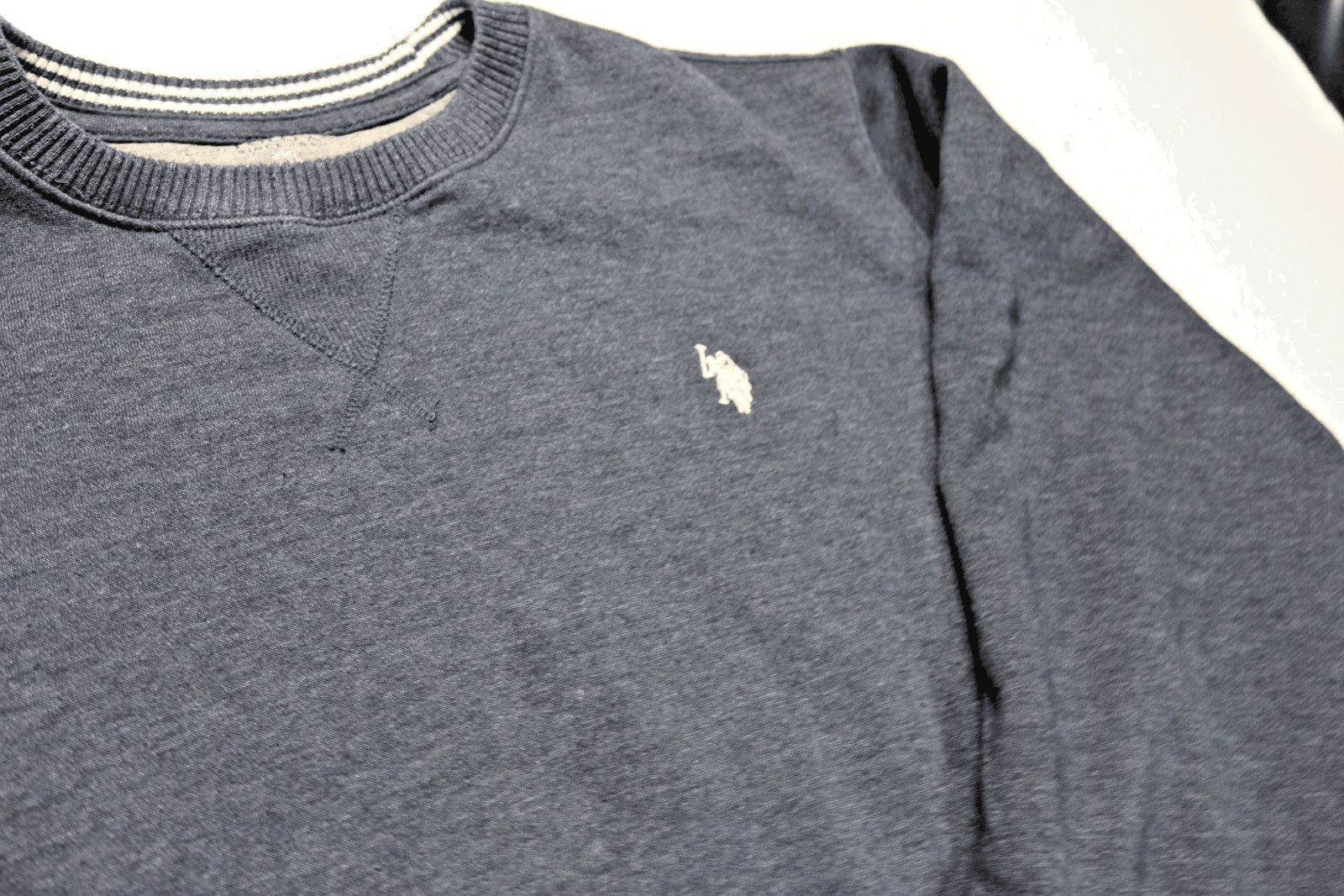 VINTAGE Polo Ralph Lauren Sweater Mens 2XL NAVY Cotton Crewneck Pullover Knit - Thumbnail 2