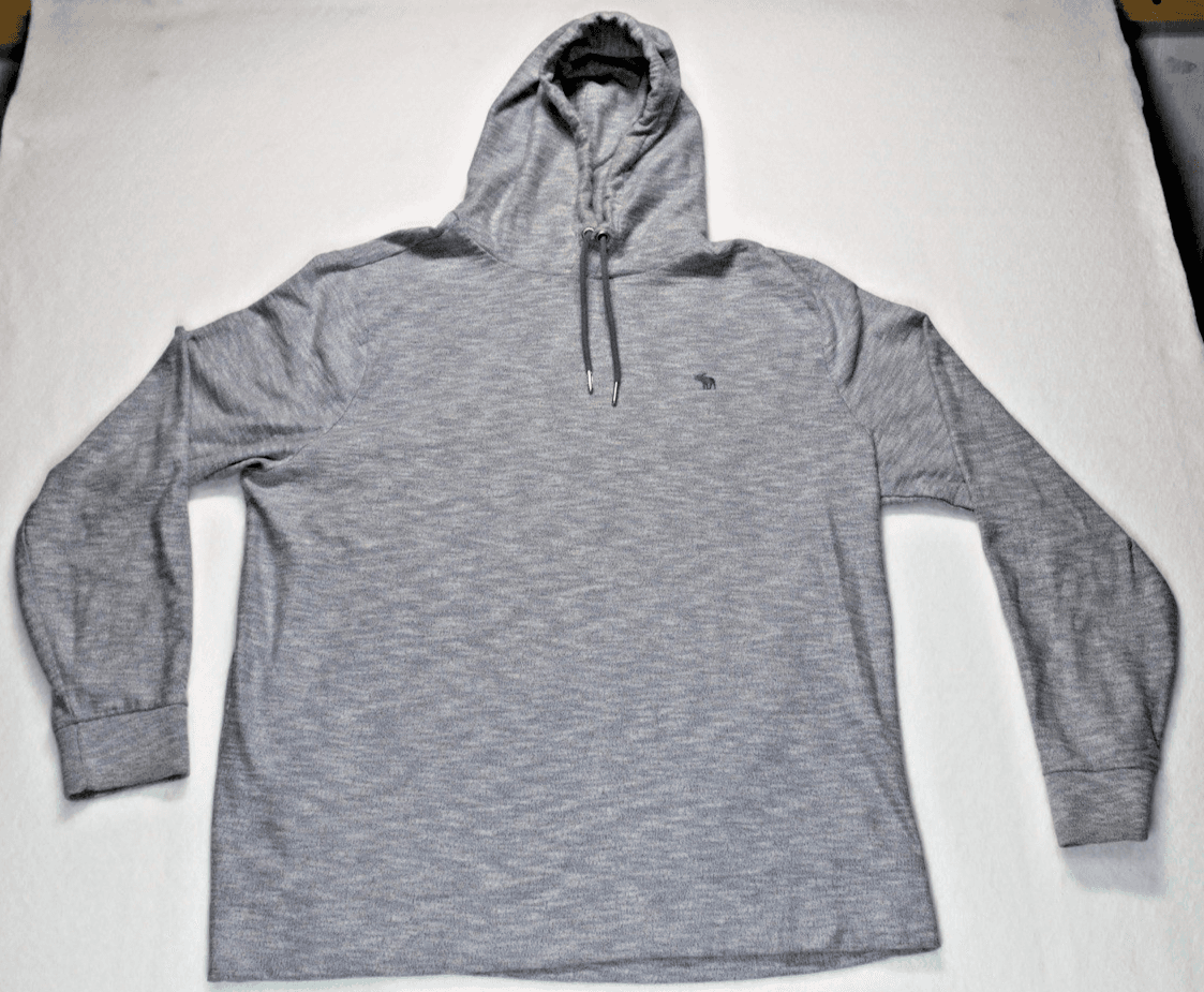 Vintage Abercrombie & Fitch Hoodie Mens XXL Gray Pullover Logo Sweatshirt Lightw - Image 1