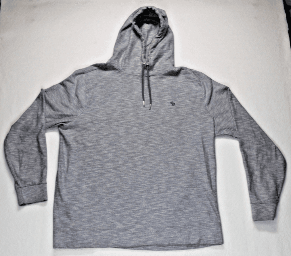 Vintage Abercrombie & Fitch Hoodie Mens XXL Gray Pullover Logo Sweatshirt Lightw - Thumbnail 2