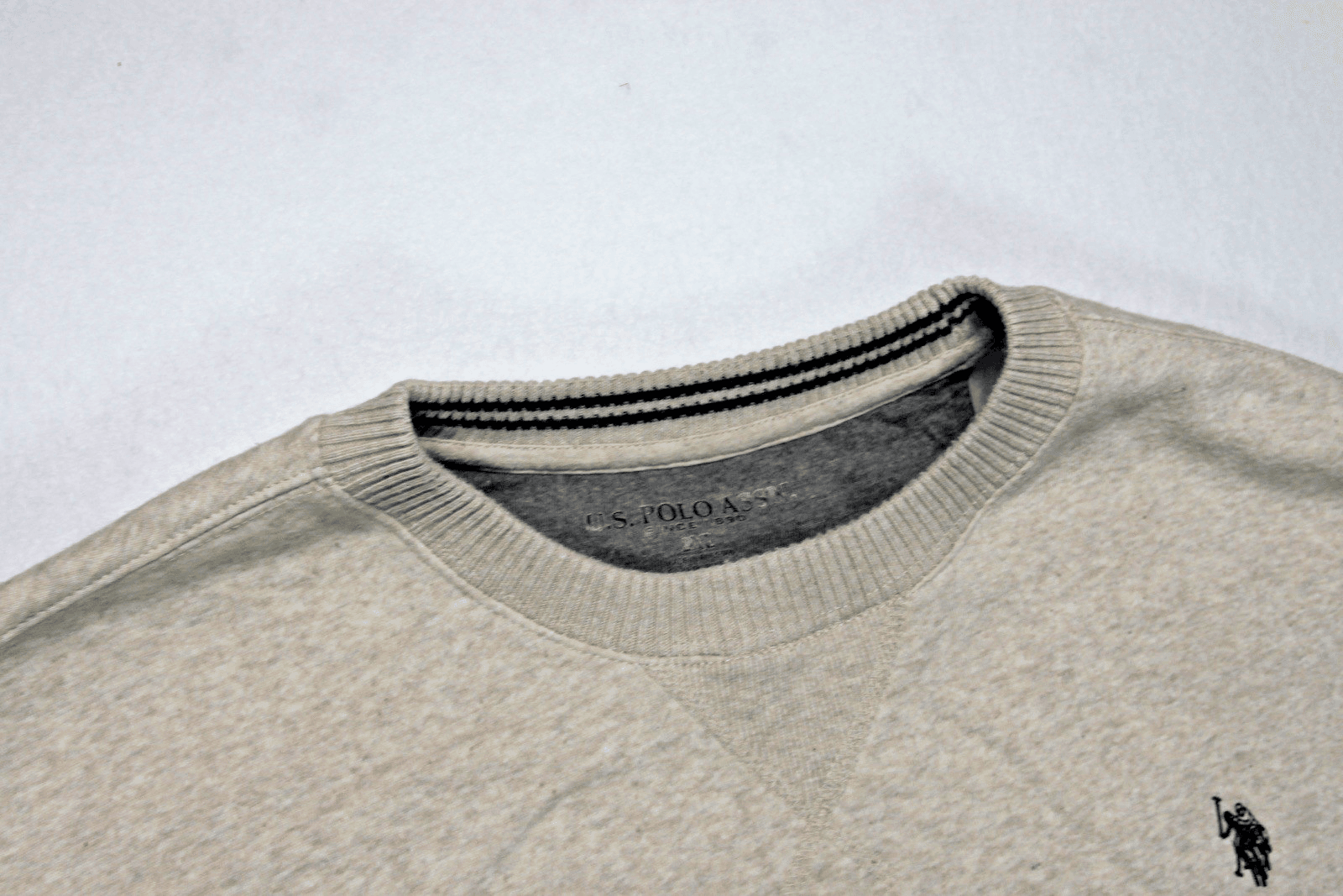 vintage Polo Ralph Lauren Sweater Mens 2XL Beige Cotton Crewneck Pullover Knit - Thumbnail 3