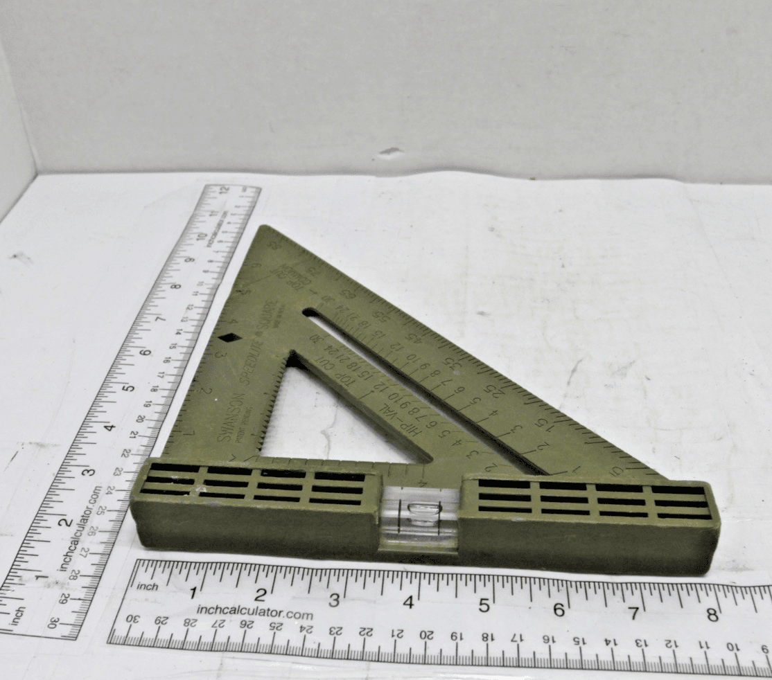 2 SWANSON Tool Co 7" Speed Square & 8" Gray Composite Lightweight w/Level Used - Thumbnail 4