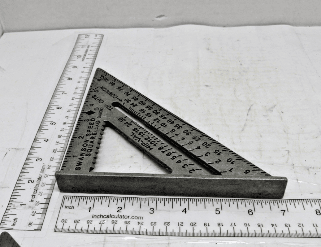 2 SWANSON Tool Co 7" Speed Square & 8" Gray Composite Lightweight w/Level Used - Thumbnail 5