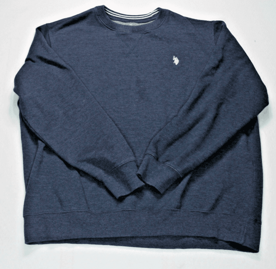 VINTAGE Polo Ralph Lauren Sweater Mens 2XL NAVY Cotton Crewneck Pullover Knit - Image 1