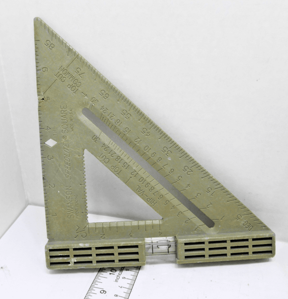 2 SWANSON Tool Co 7" Speed Square & 8" Gray Composite Lightweight w/Level Used - Thumbnail 3