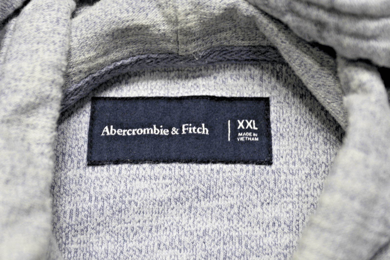 Vintage Abercrombie & Fitch Hoodie Mens XXL Gray Pullover Logo Sweatshirt Lightw - Thumbnail 4