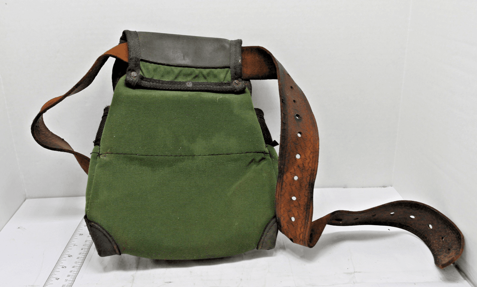 Action Work Products Gold Green Canvas Carpenter Tool Bag Pouch & Belt USED - Thumbnail 10