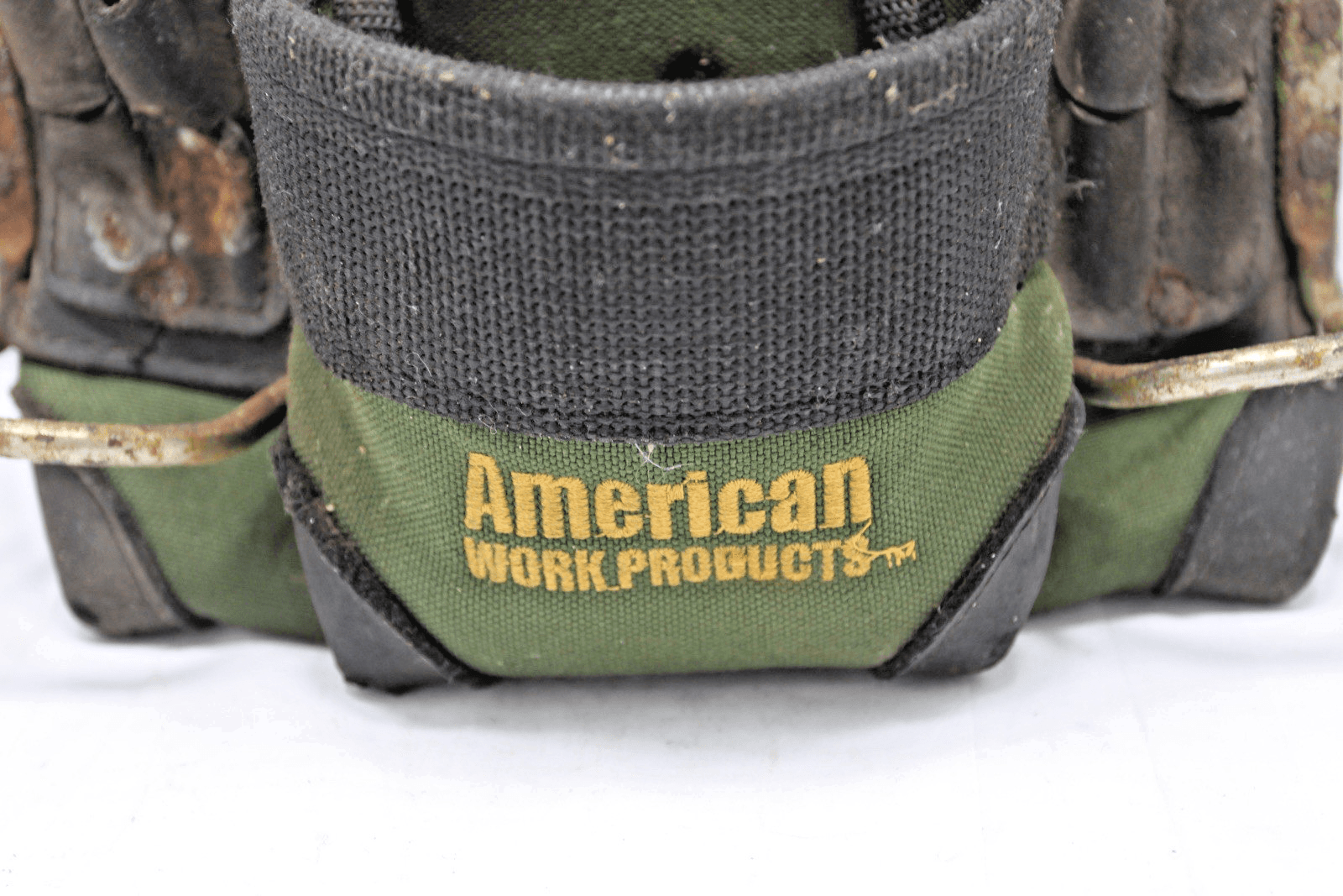 Action Work Products Gold Green Canvas Carpenter Tool Bag Pouch & Belt USED - Thumbnail 2
