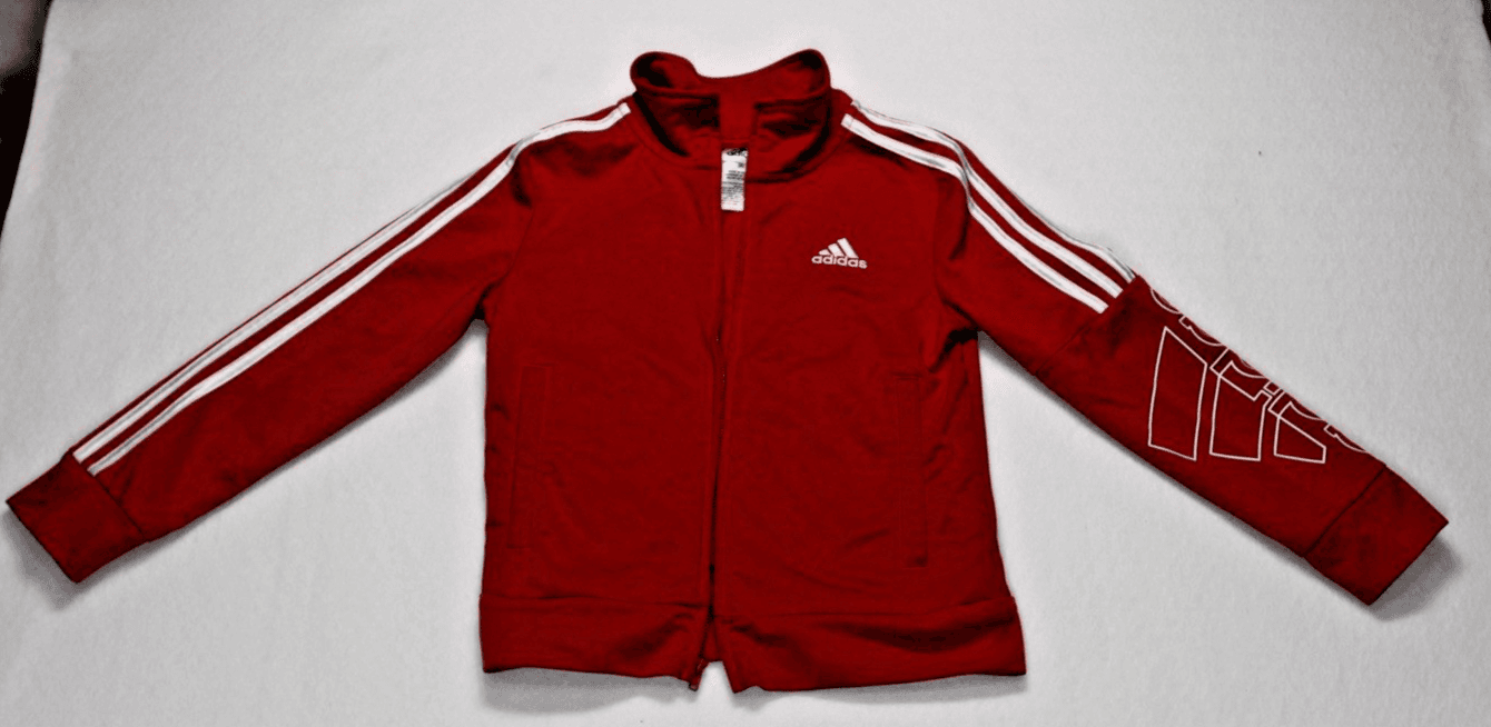 Vintage Adidas Original The Brand With The 3 Stripes Red Jacket Girls Size 8 - Image 1