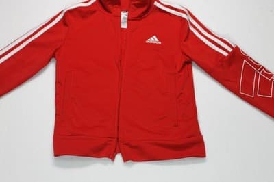 Vintage Adidas Original The Brand With The 3 Stripes Red Jacket Girls Size 8 - Thumbnail 2