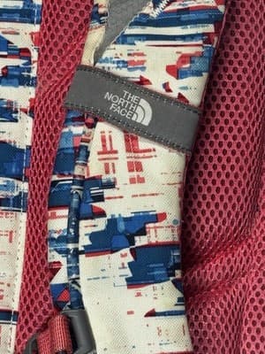 THE NORTH FACE Pink Blue Cream Camping Hiking School Women's Backpack Book Bag - Thumbnail 7