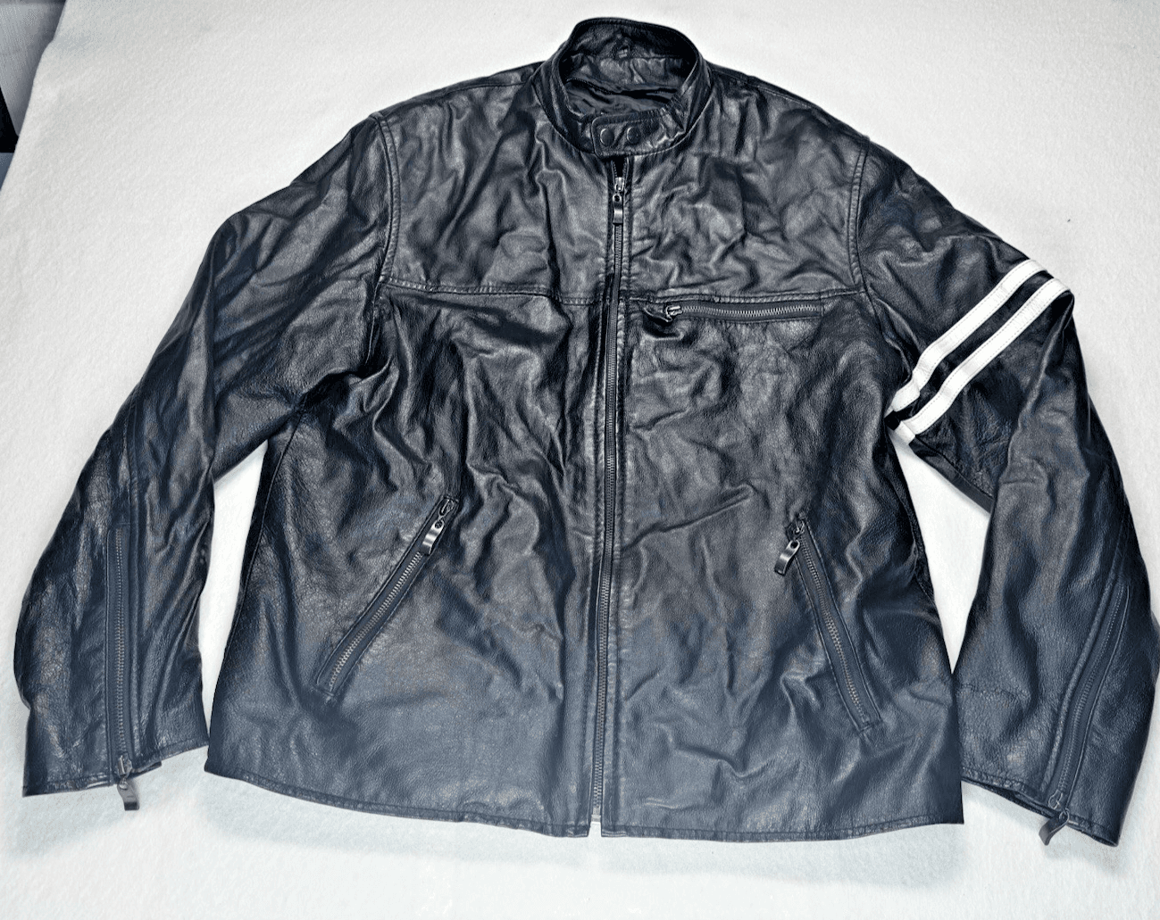Vintage Juliano Celini Smooth Leather Racer Motorcycle Jacket Biker Men Med