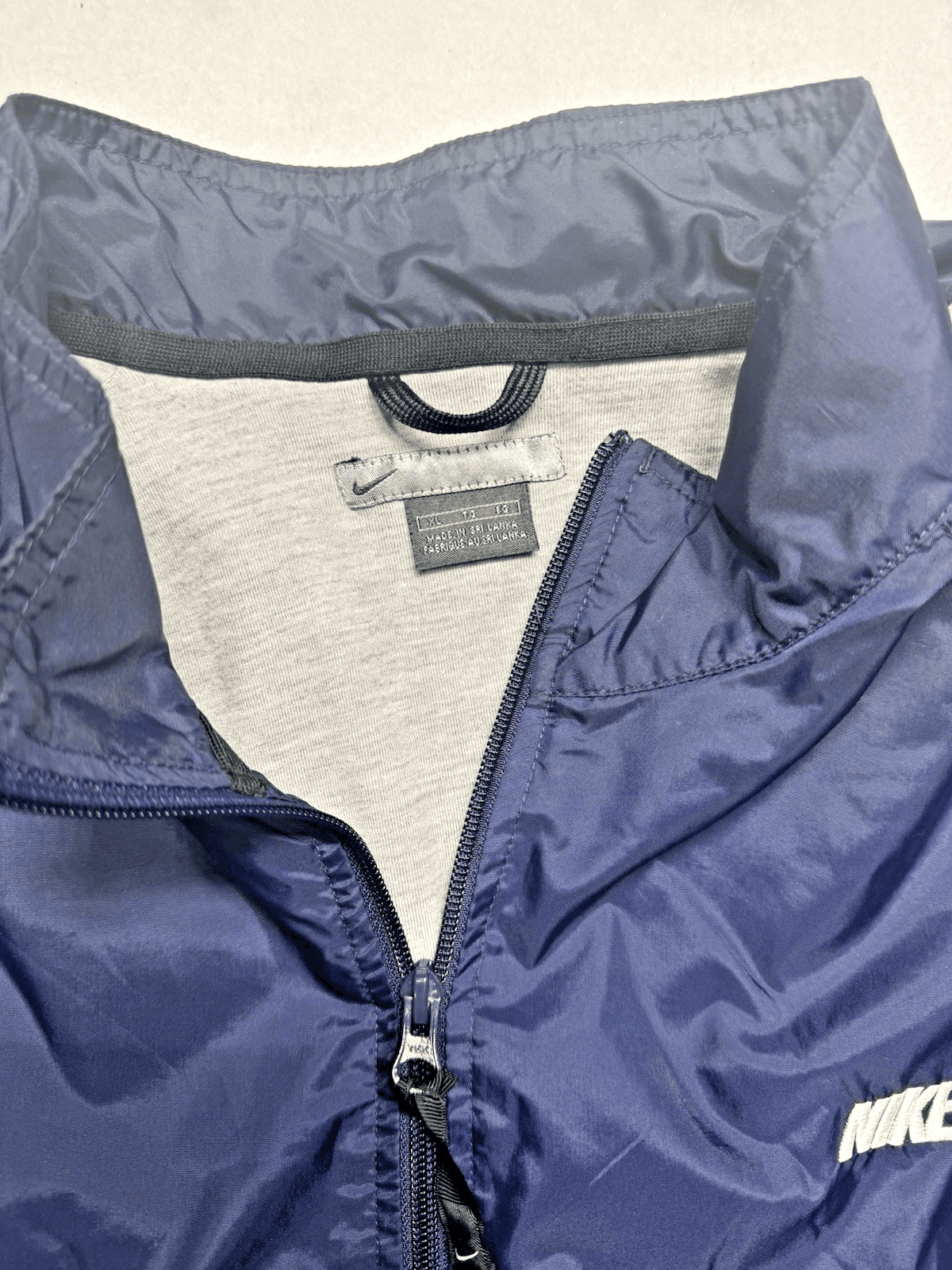Vintage Y2K Nike Grey Tag Mens XL Navy Windbreaker Full Zip Track Jacket Swoosh - Thumbnail 2