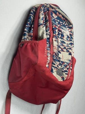 THE NORTH FACE Pink Blue Cream Camping Hiking School Women's Backpack Book Bag - Thumbnail 5