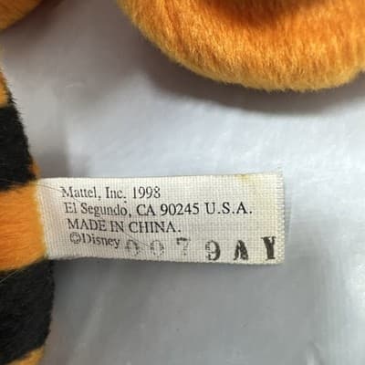 Disney Talking Bouncing Tigger Jumping Plush Toy 12in Mattel 90s - Thumbnail 5