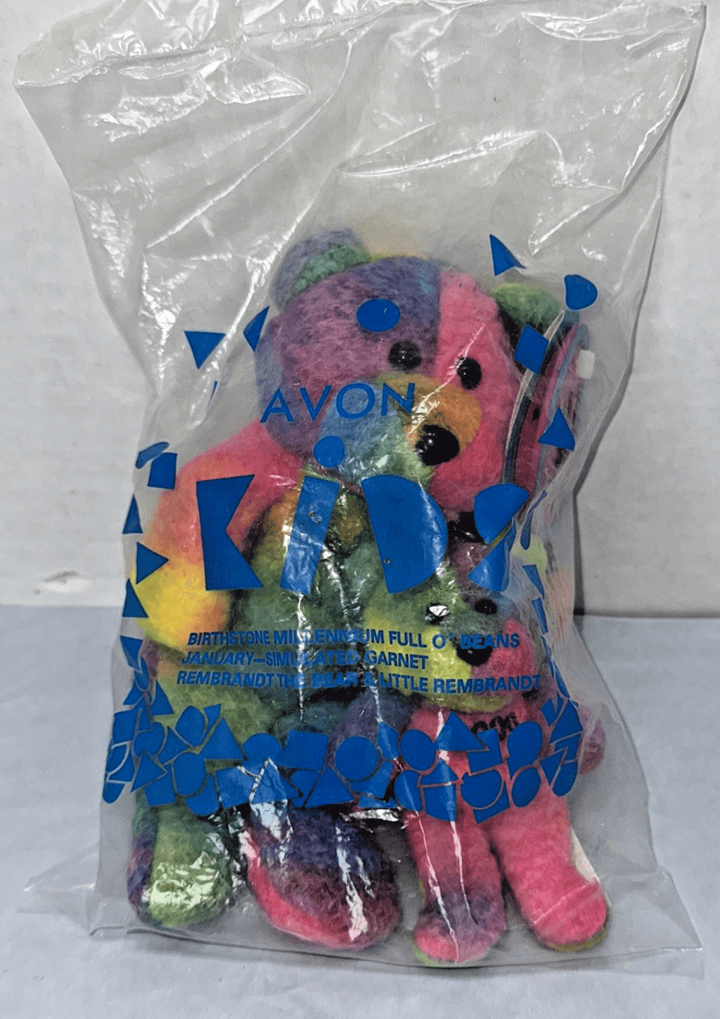 Vintage Avon Kids Birthstone Full O Beans January Rembrandt Bear Plush 2000 - Image 1