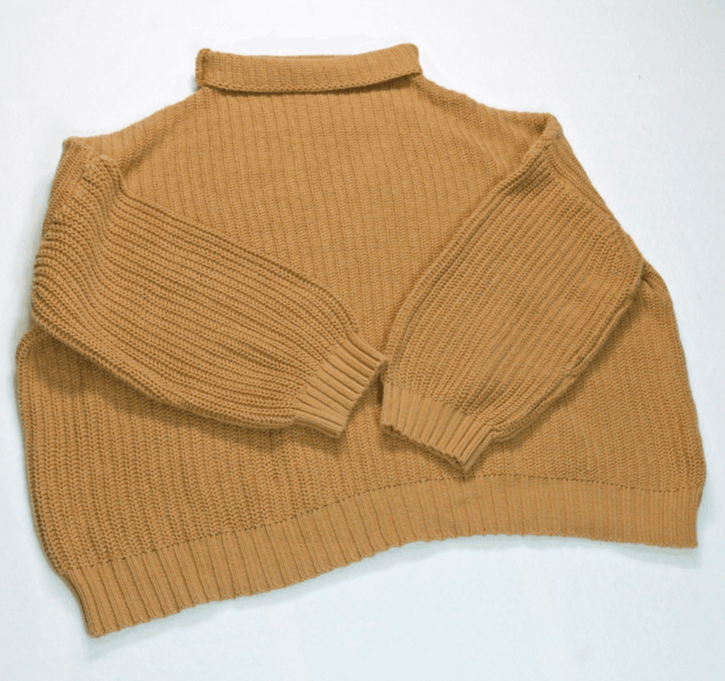 American Eagle Beige Sweater Women Oversized Ribbed Turtleneck Long Sleeve Med - Thumbnail 2