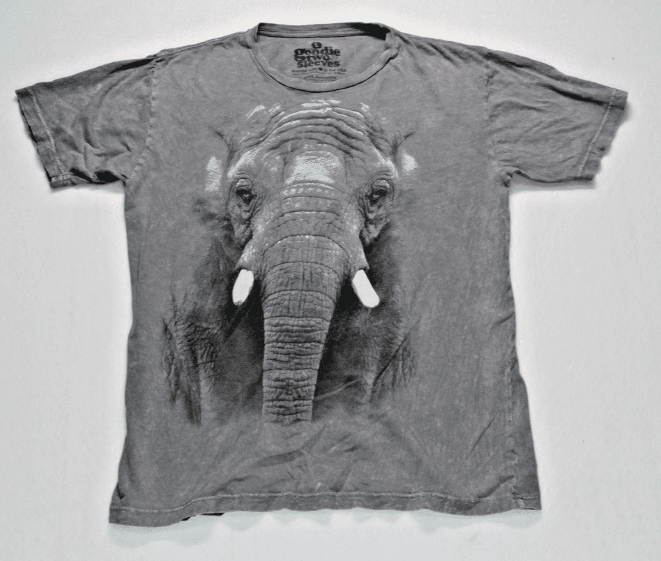 Goodie Two Sleeves T Shirt Mens L Gray Cotton Elephant Graphic Classic Very Soft - Thumbnail 2